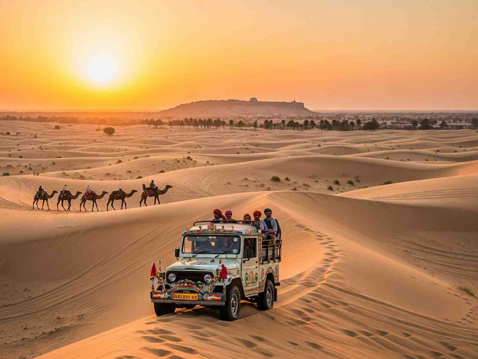 Jeep safari over dunes