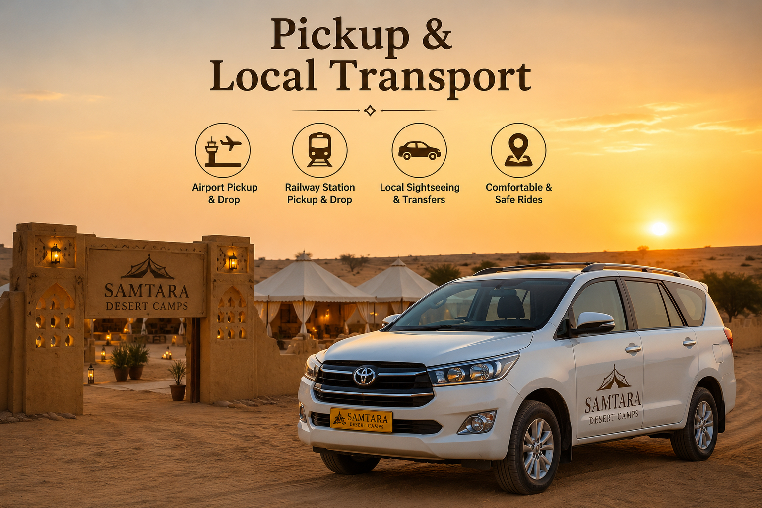 Pickup and local transport at Samtara Desert Camps